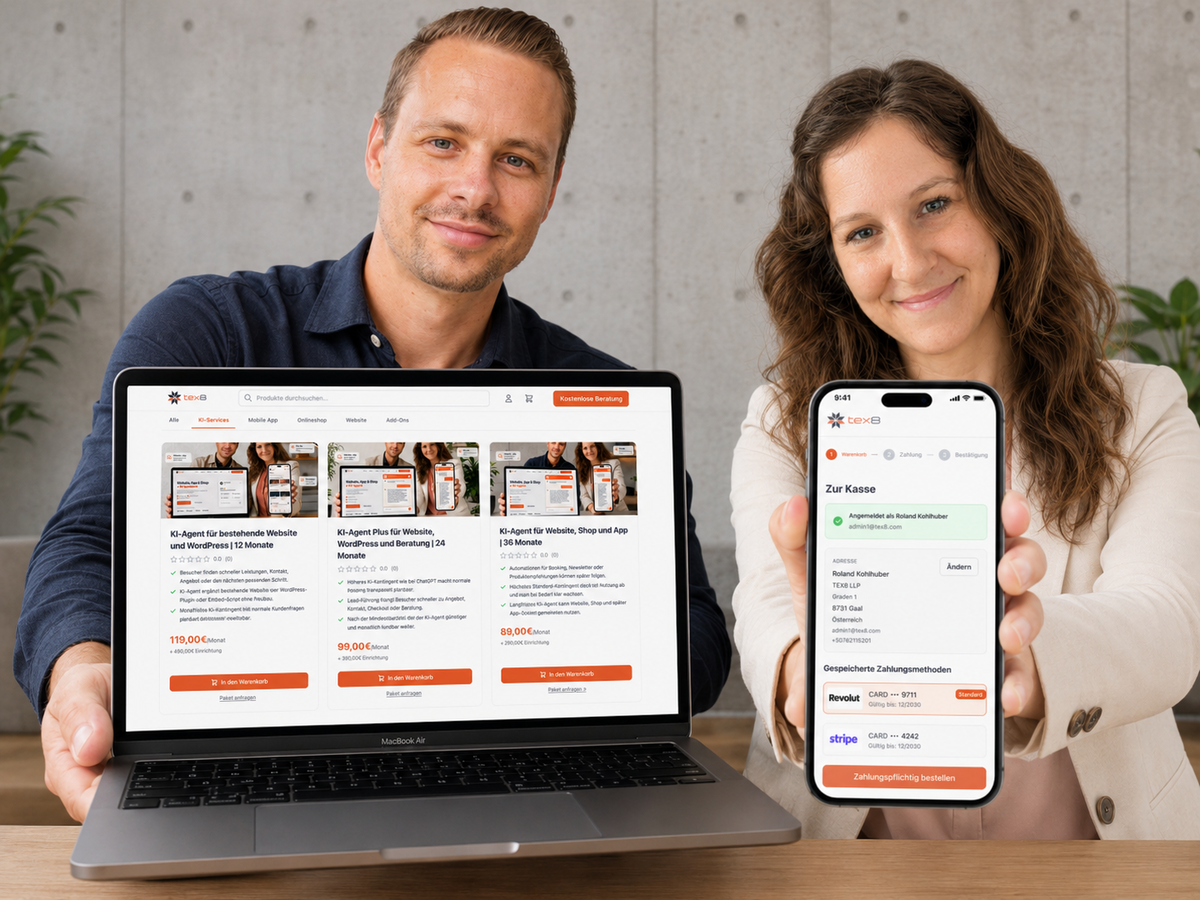 Onlineshop Plus mit Abos, Kundenkonto und KI-Agent | 24 Monate