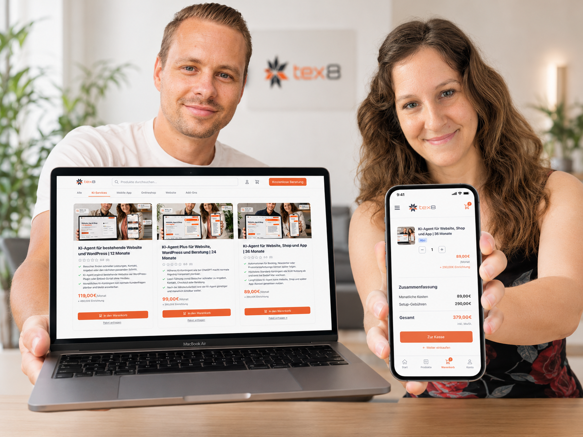 Onlineshop mit KI-Agent für Produkte und Services | 12 Monate