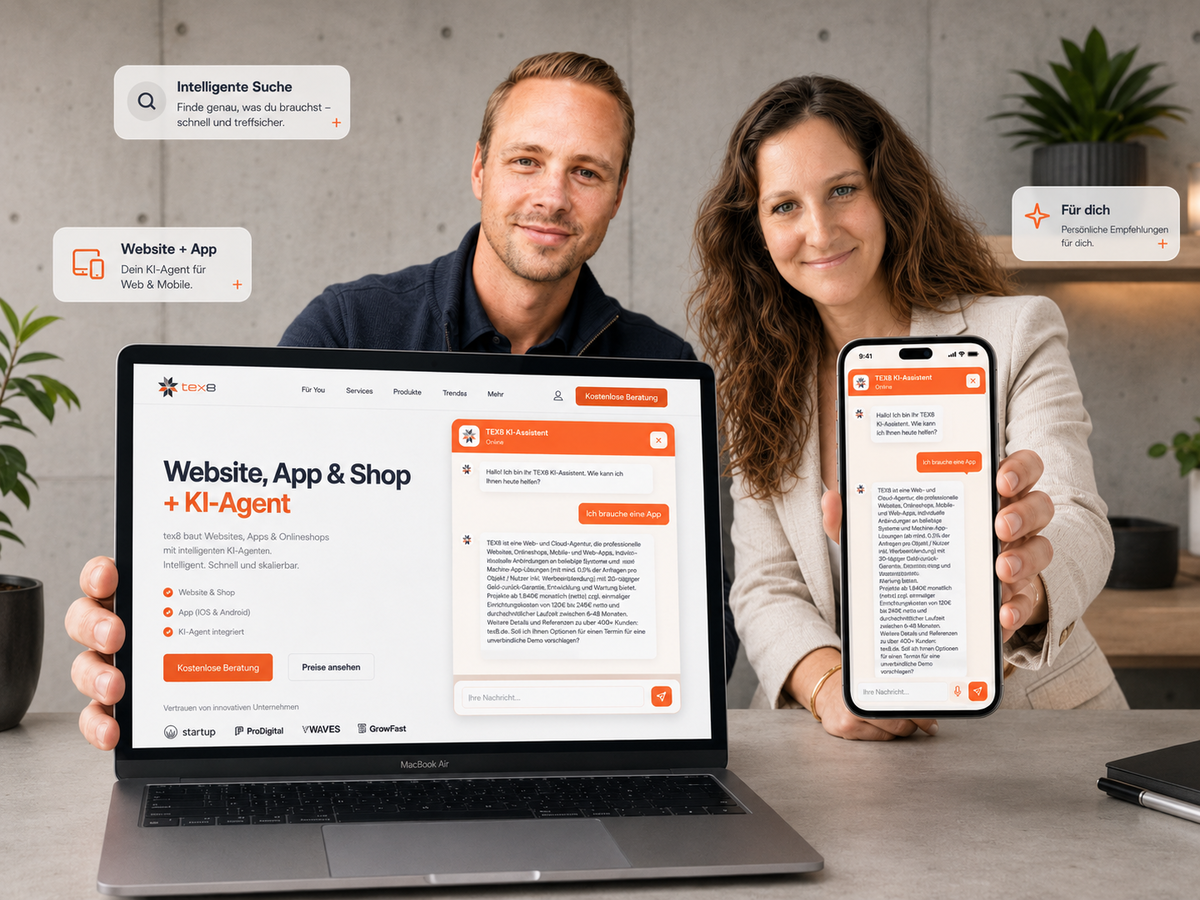Erweiterbarer KI-Agent für Website, Shop und App | 36 Monate
